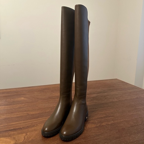 Stuart Weitzman Women's Classic Brown Leather Over-the-Knee Boots - Picture 1 of 8